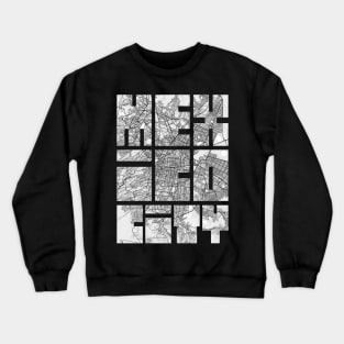 Mexico City Map Typography - Light Crewneck Sweatshirt